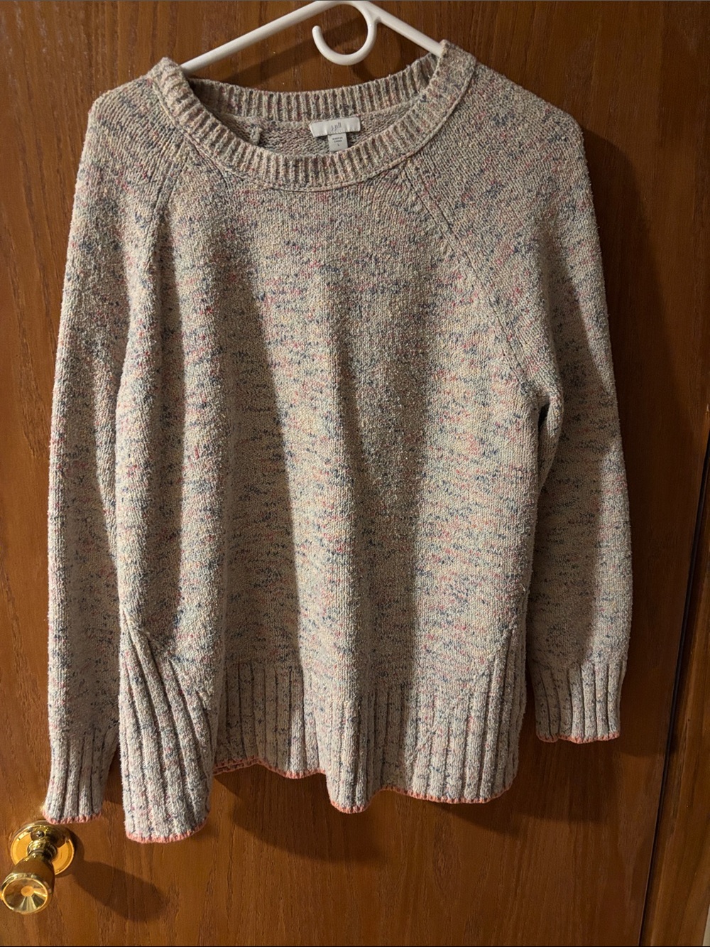 J. Jill Cream Multicolor Speckle Crewneck Sweater